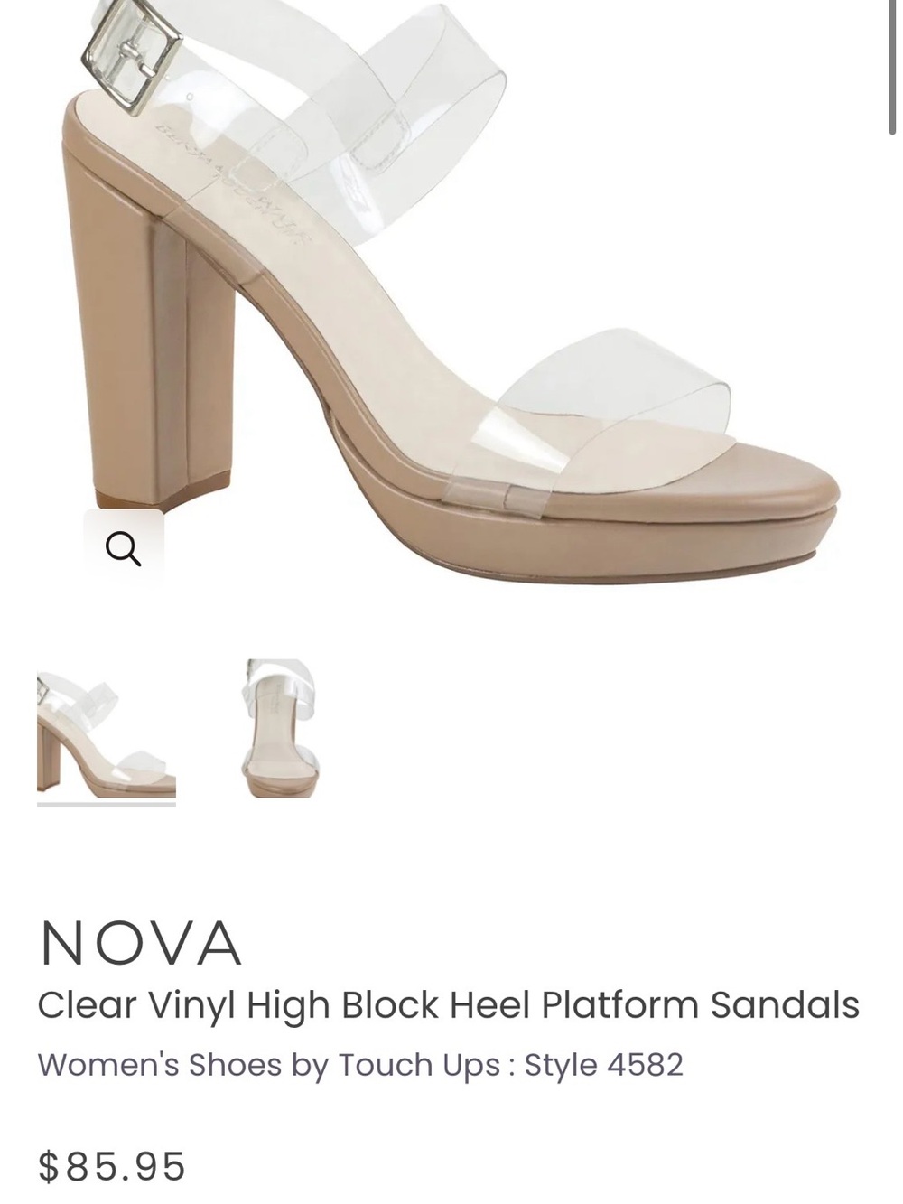 Benjamin Walk Nova Clear Vinyl Platform Heels - Nude/Clear